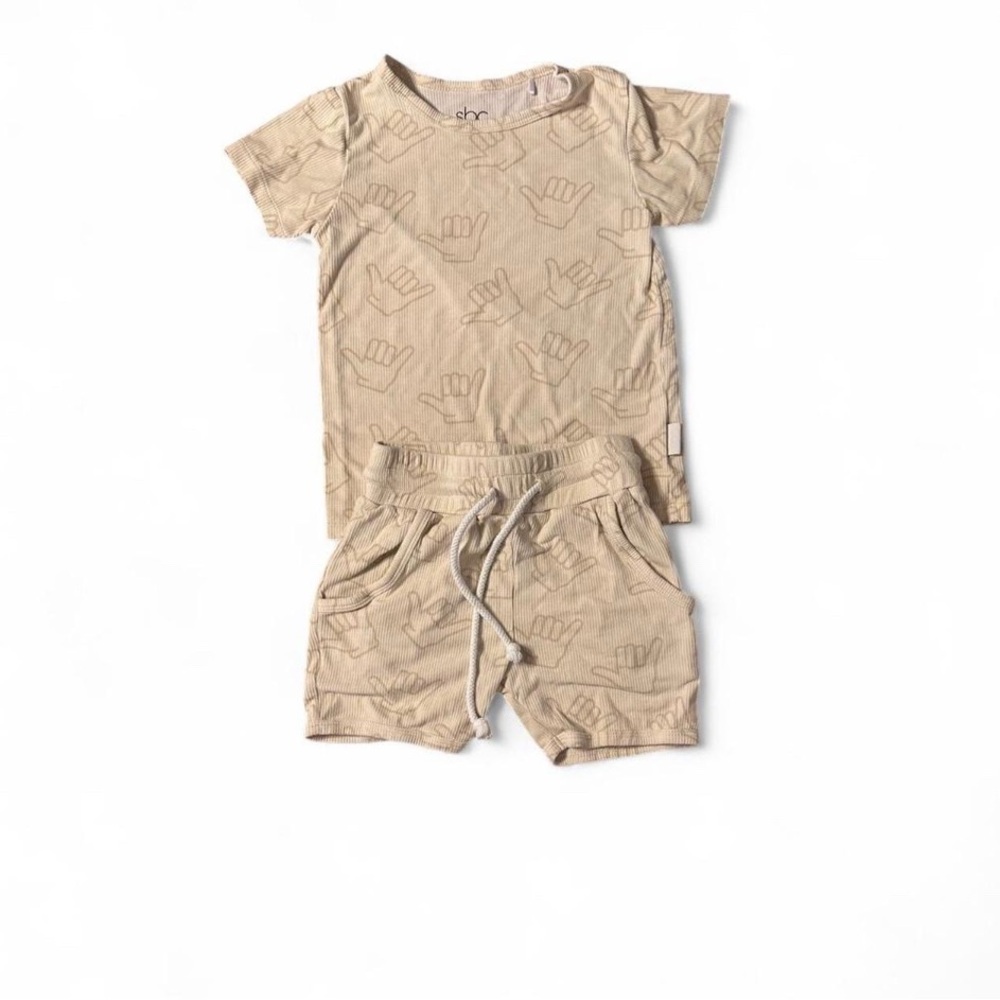 Cream Toddler T-Shirt and Shorts Set